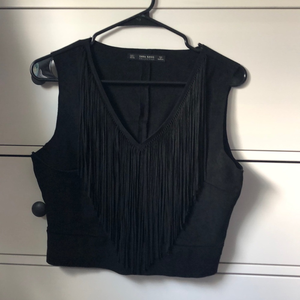 Women's Zara Suede Fringe Shirt